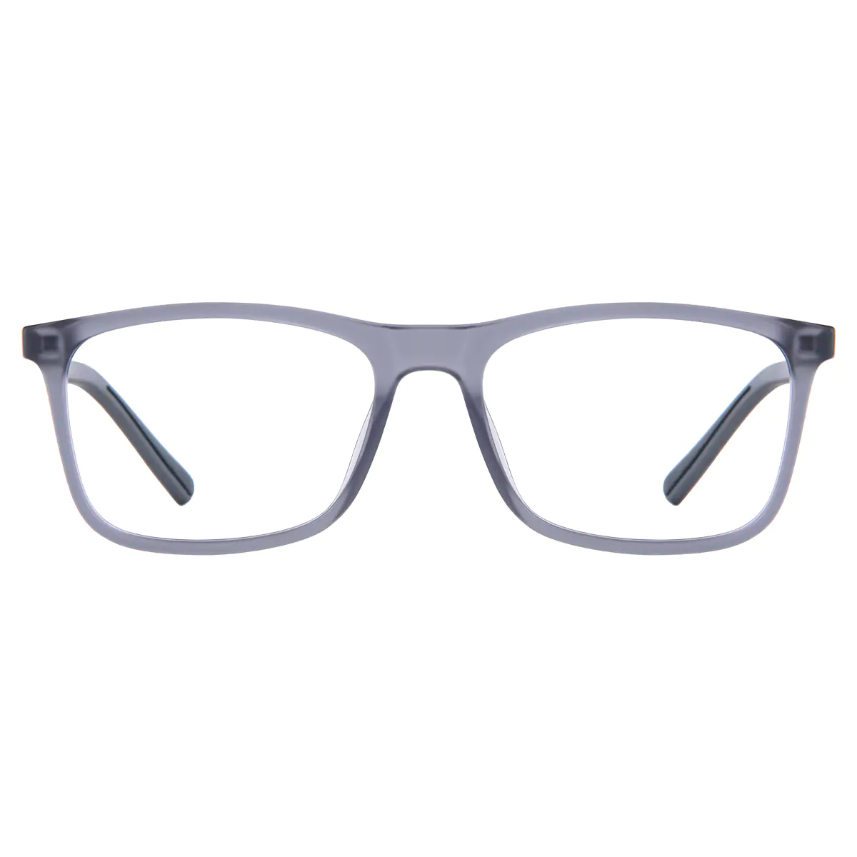 Rectangle Transparent Gray Eyeglasses