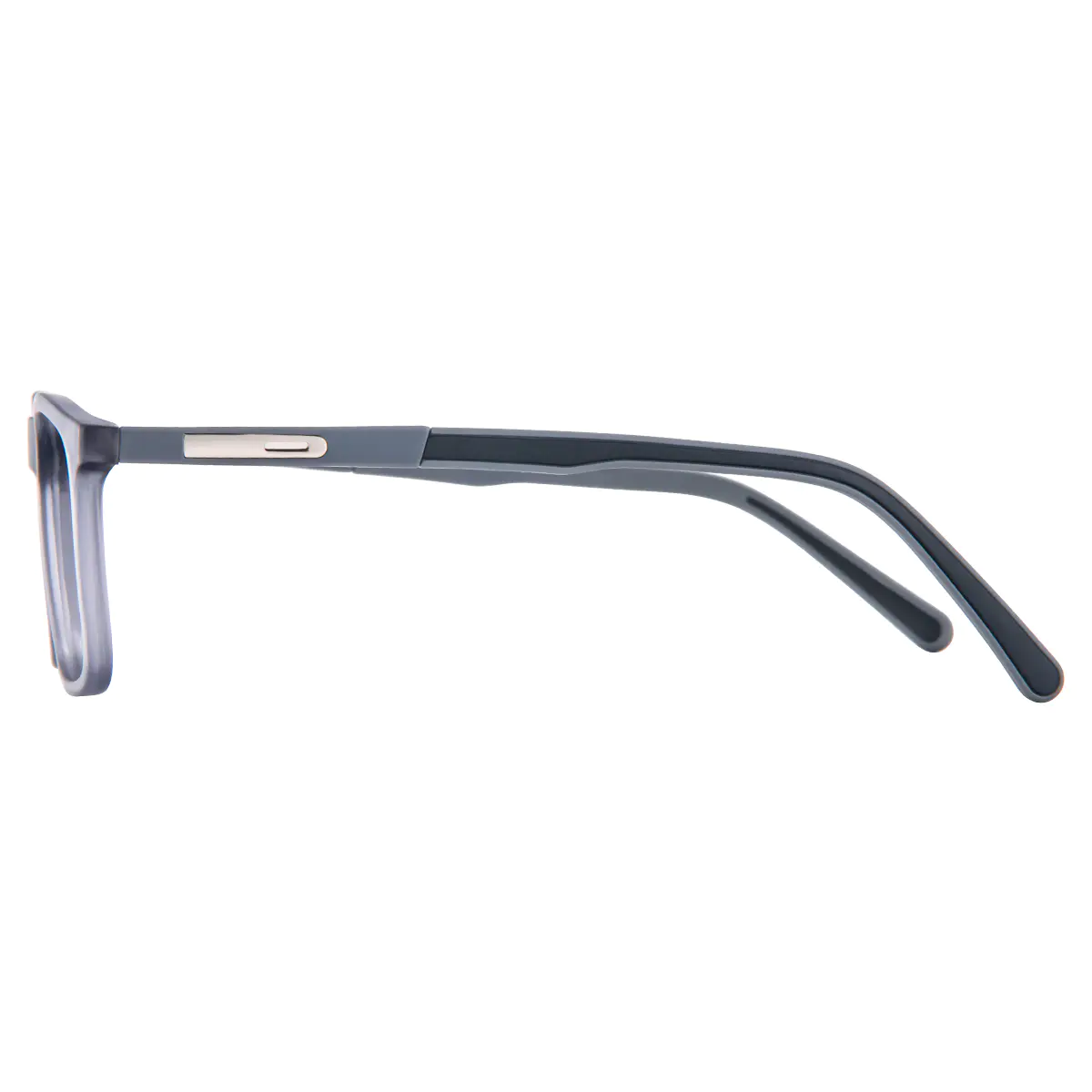 Rectangle Transparent Gray Eyeglasses