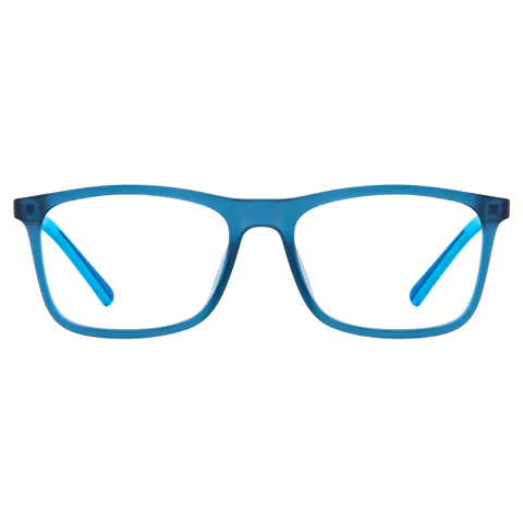 Rectangle Transparent Blue Eyeglasses