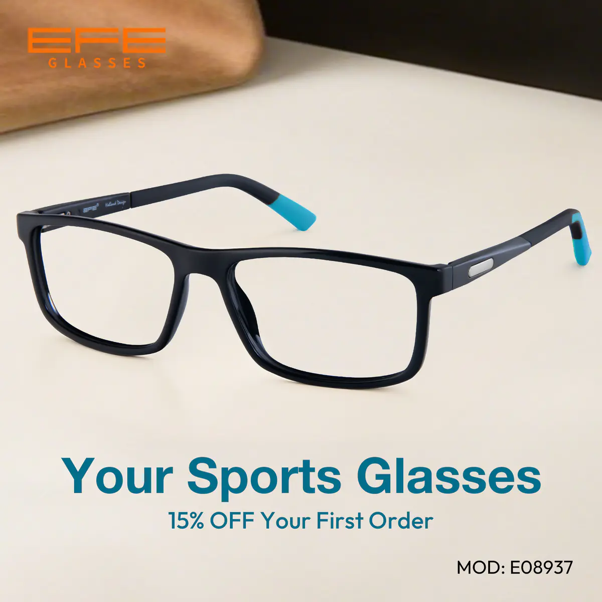 Rectangle Black/Blue Eyeglasses