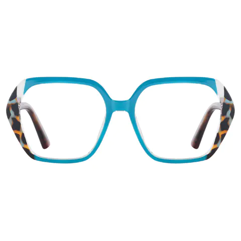 Square Tortoiseshell/Blue Eyeglasses