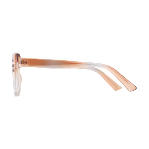 Square Transparent Brown/Transparent Gray Eyeglasses