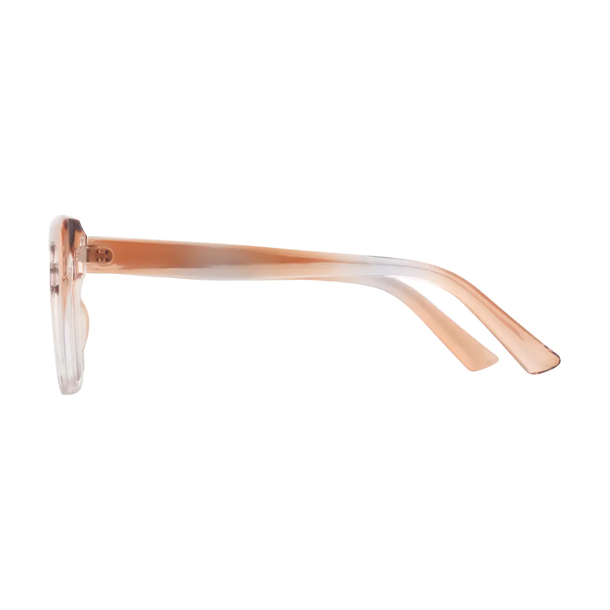 Square Transparent Brown/Transparent Gray Eyeglasses