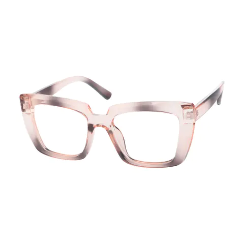 Square Transparent Gray/Transparent Pink Eyeglasses