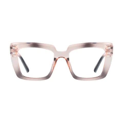 Square Transparent Gray/Transparent Pink Eyeglasses