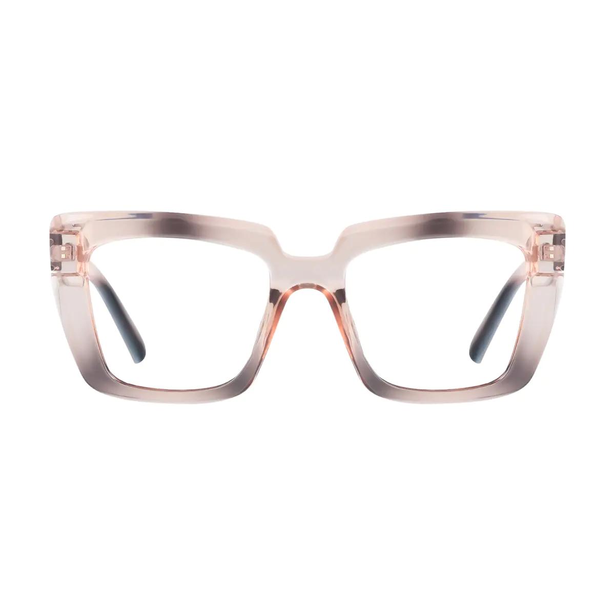 Square Transparent Gray/Transparent Pink Eyeglasses