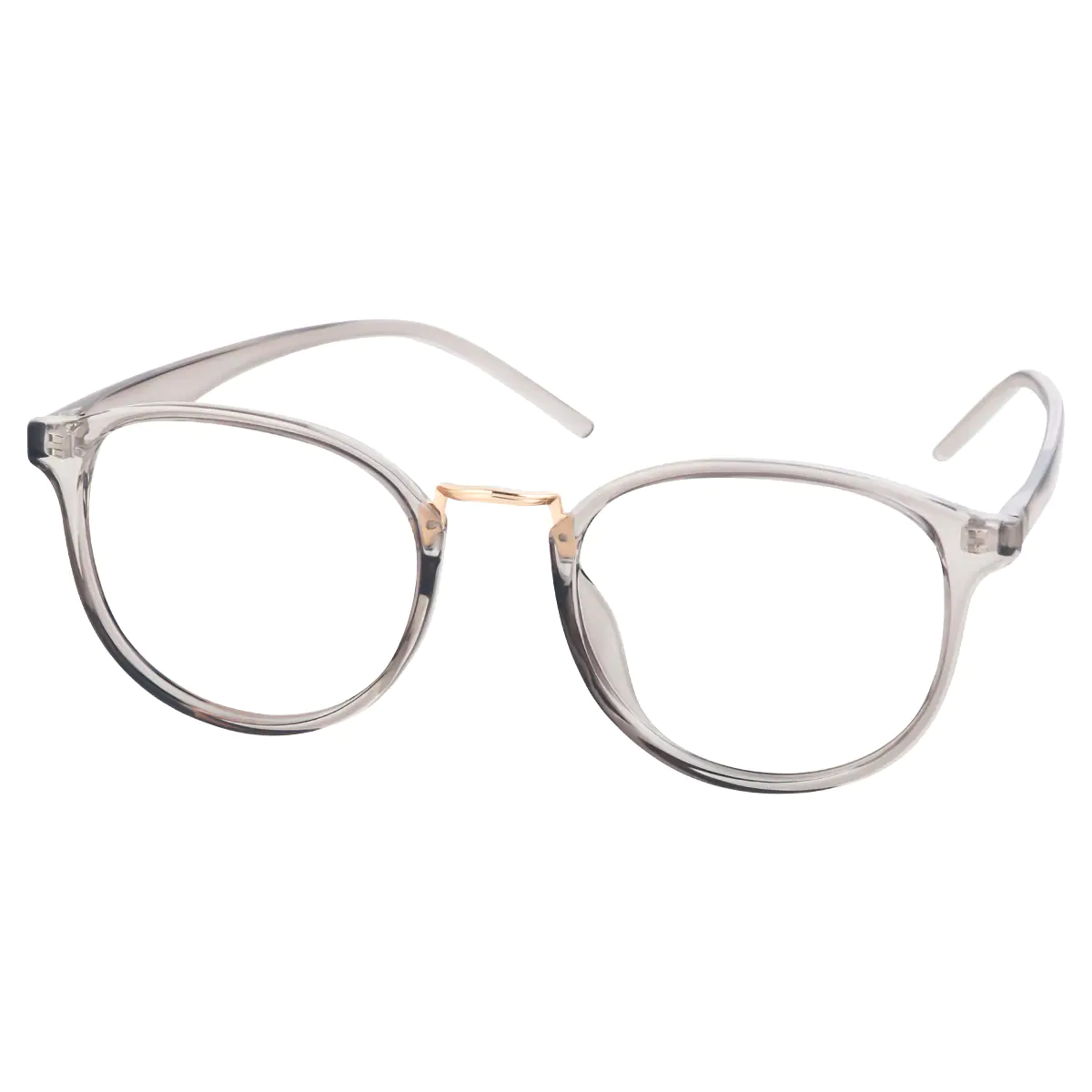 Round Light Gray Eyeglasses