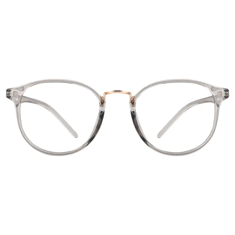 Round Light Gray Eyeglasses