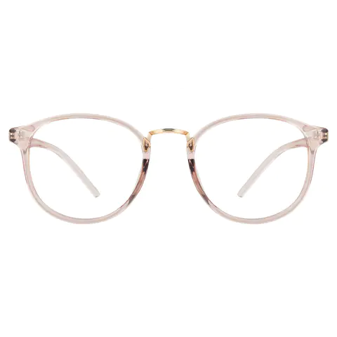 Round Transparent Pink Eyeglasses