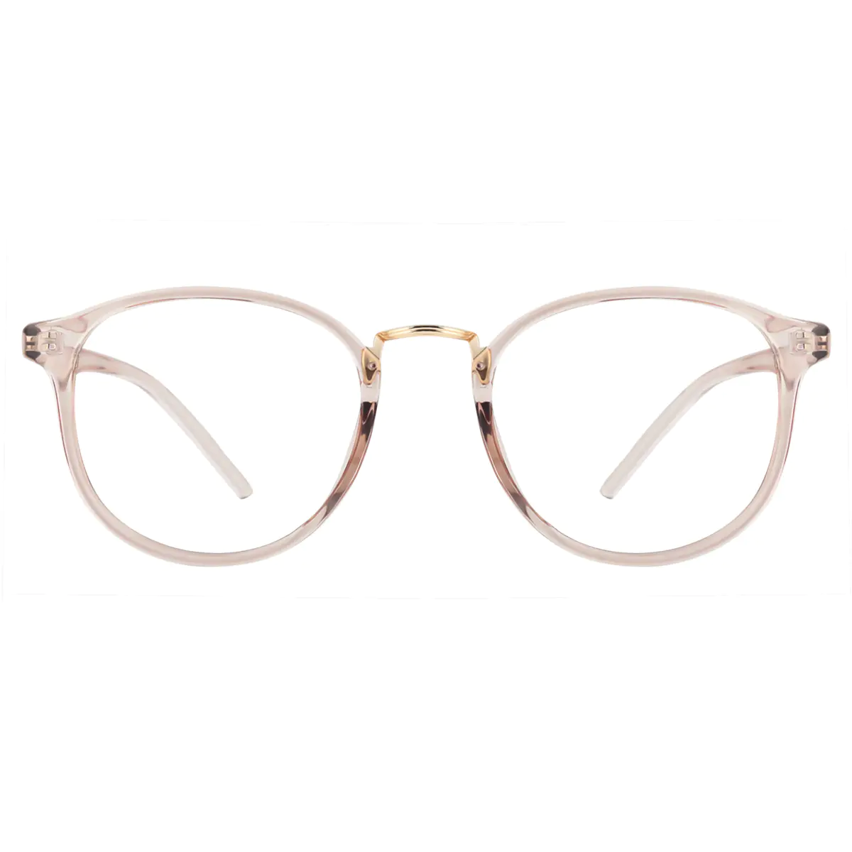 Round Transparent Pink Eyeglasses