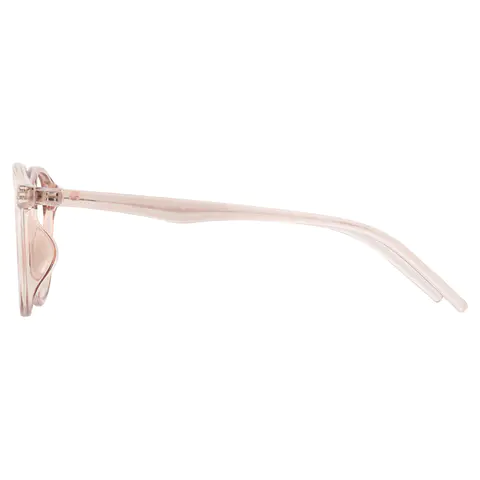 Round Transparent Pink Eyeglasses