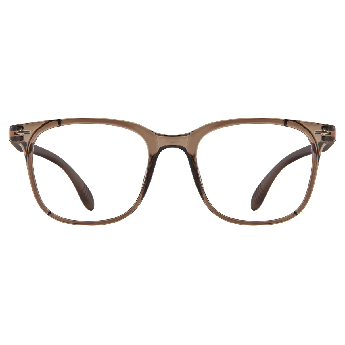 Square Transparent Brown Eyeglasses
