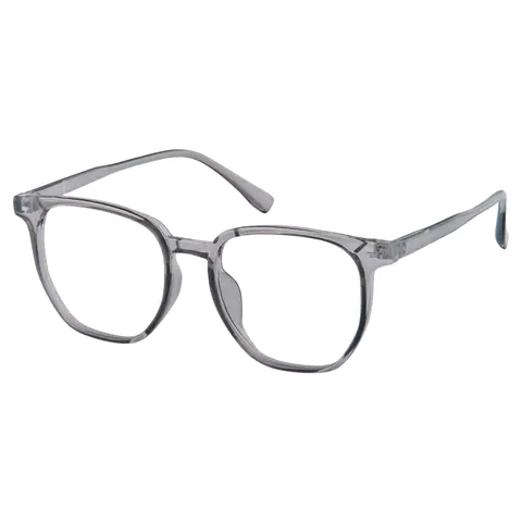 Square Transparent Gray Eyeglasses