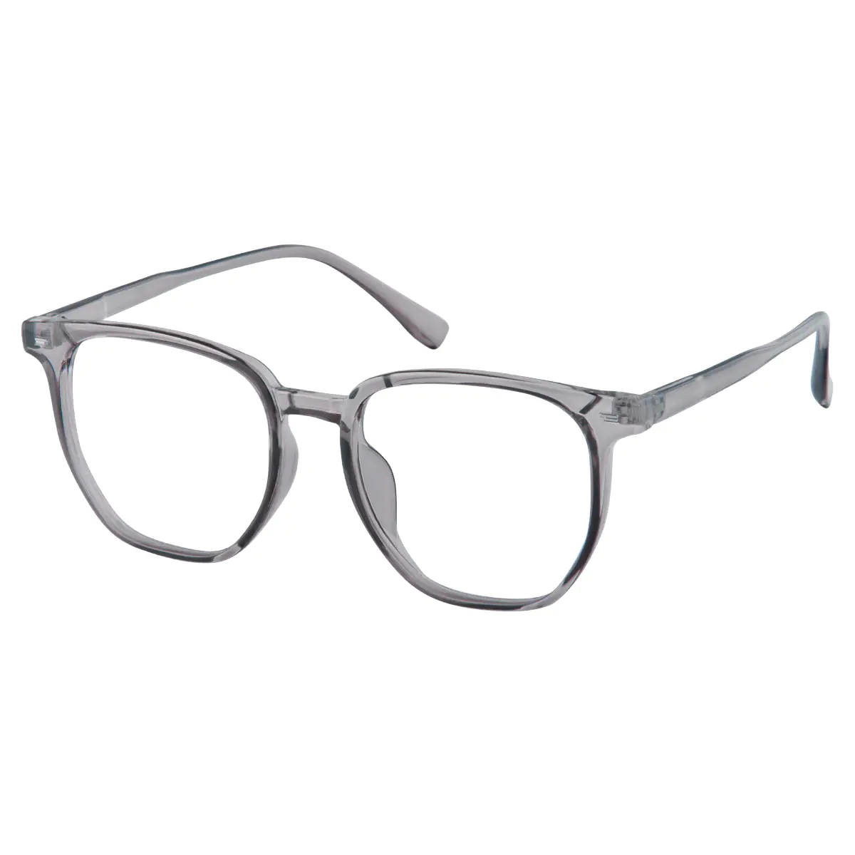 Square Transparent Gray Eyeglasses