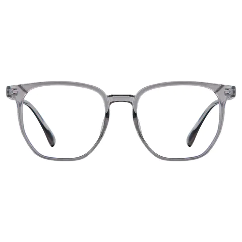 Square Transparent Gray Eyeglasses