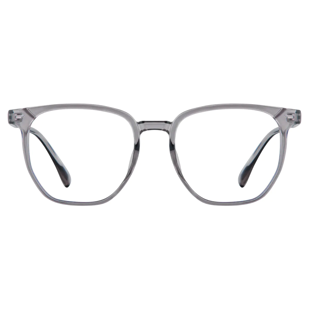 Square Transparent Gray Eyeglasses