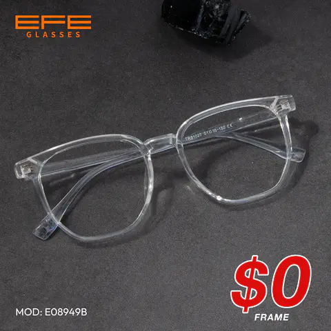 Square Transparent Gray Eyeglasses