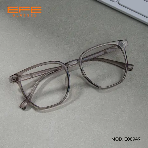 Square Transparent Gray Eyeglasses