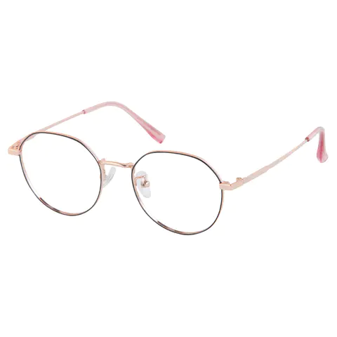 Round Black Gold Eyeglasses