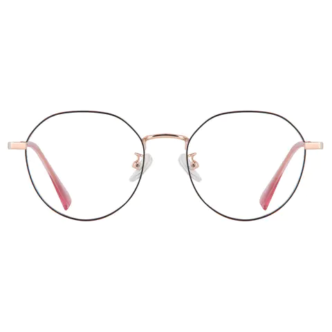 Round Black Gold Eyeglasses