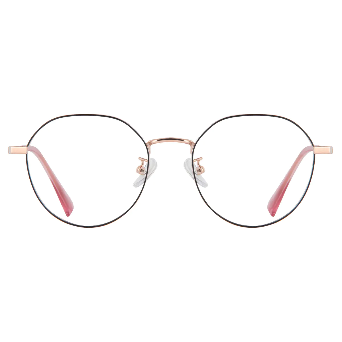 Round Black Gold Eyeglasses