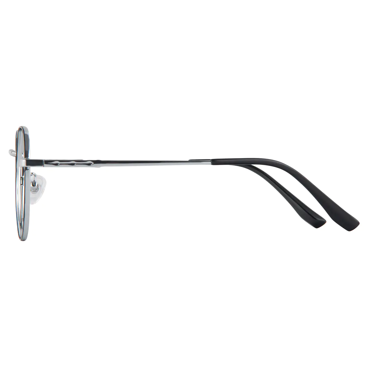 Round Black Silver Eyeglasses