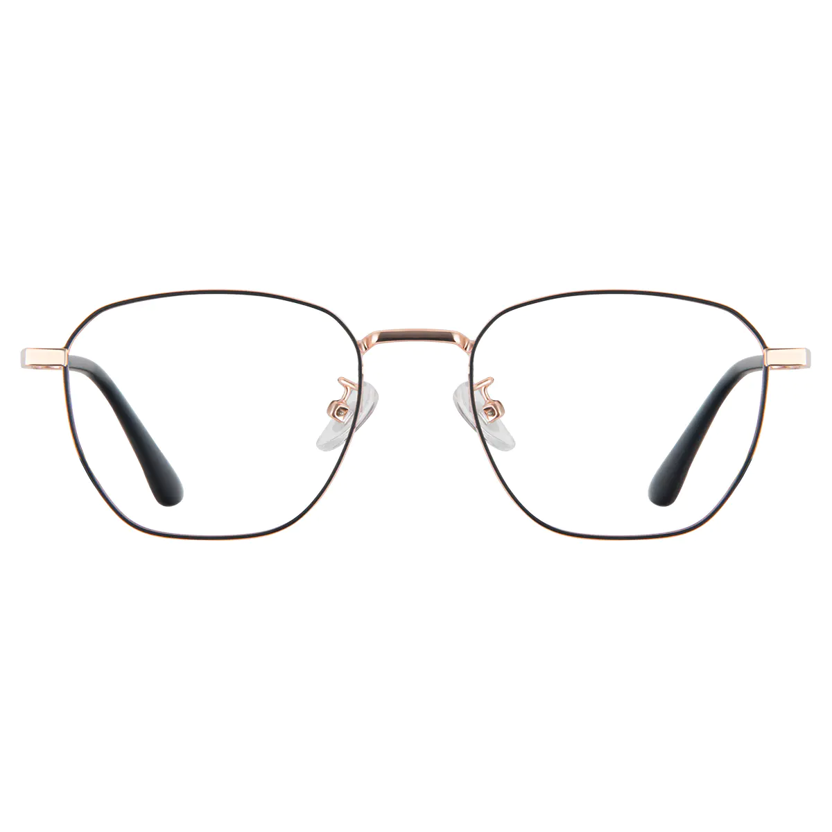 Rectangle Black Gold Eyeglasses