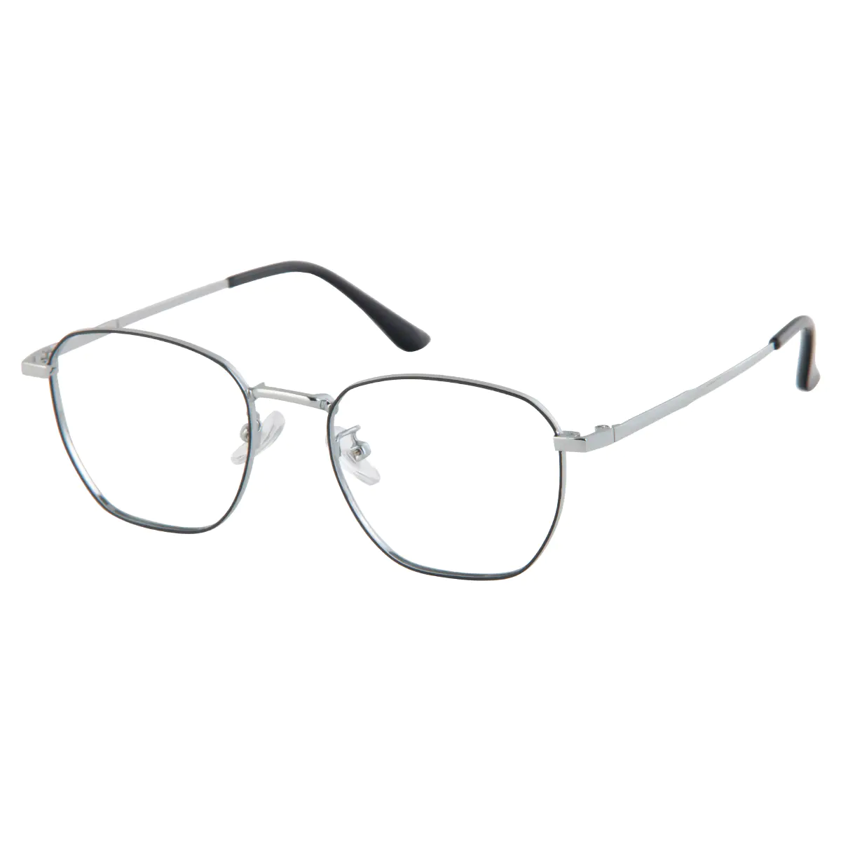 Rectangle Black Silver Eyeglasses