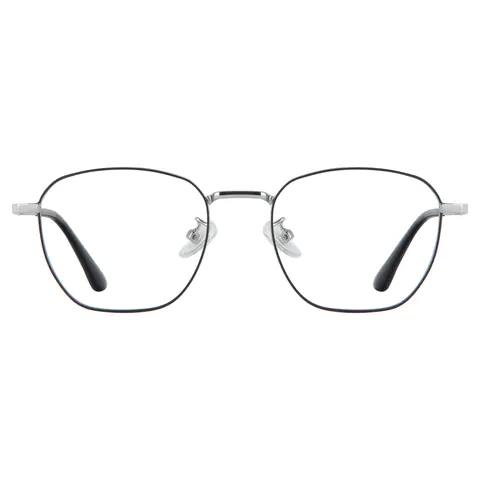 Rectangle Black Silver Eyeglasses