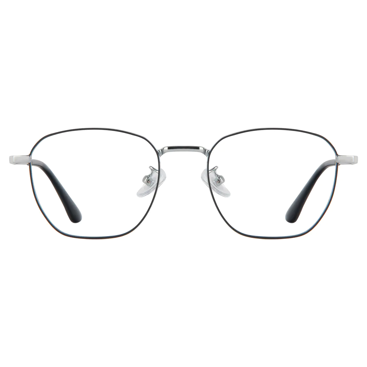 Rectangle Black Silver Eyeglasses