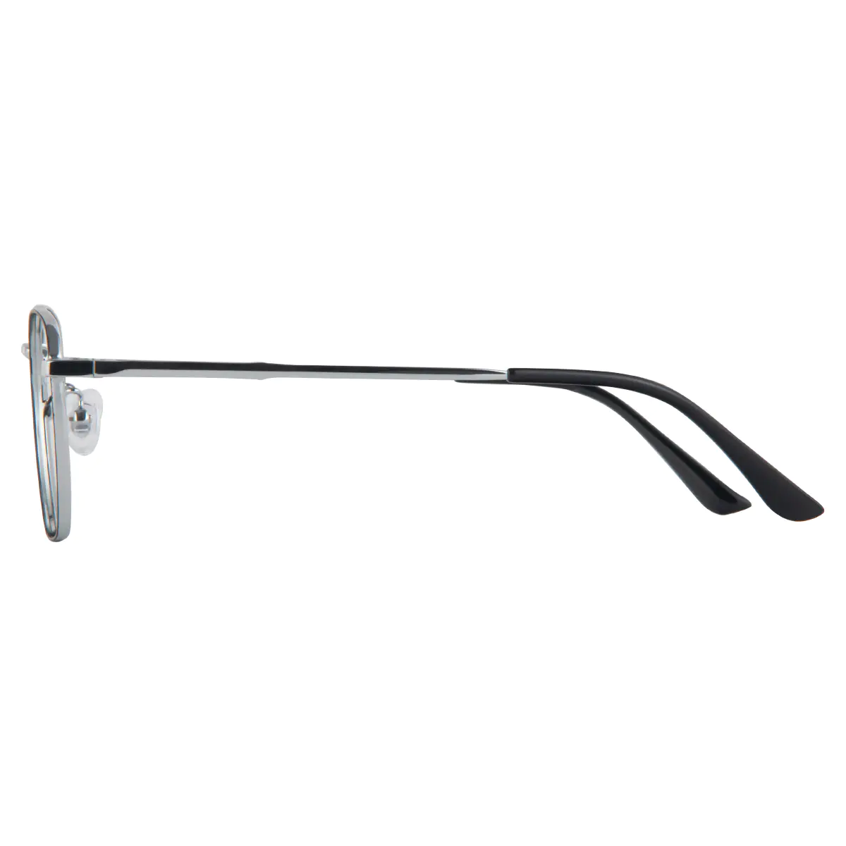 Rectangle Black Silver Eyeglasses