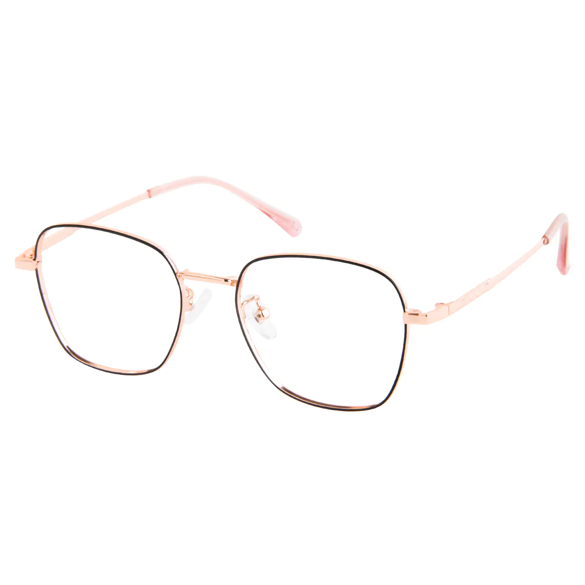 Square Black Gold Eyeglasses