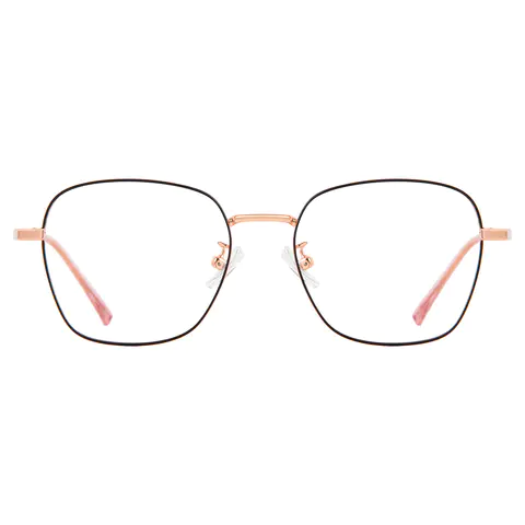 Square Black Gold Eyeglasses