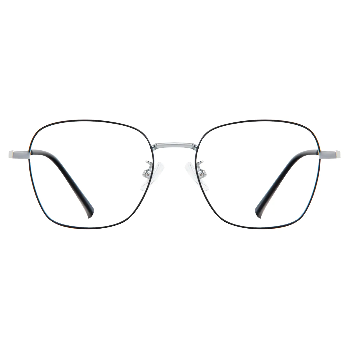 Square Black Silver Eyeglasses