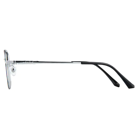 Square Black Silver Eyeglasses