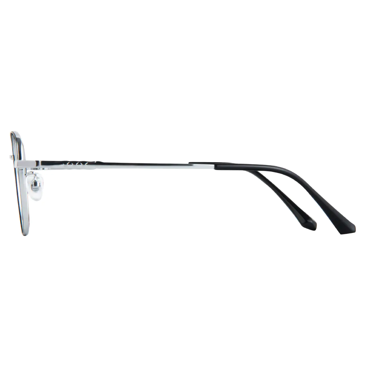 Square Black Silver Eyeglasses