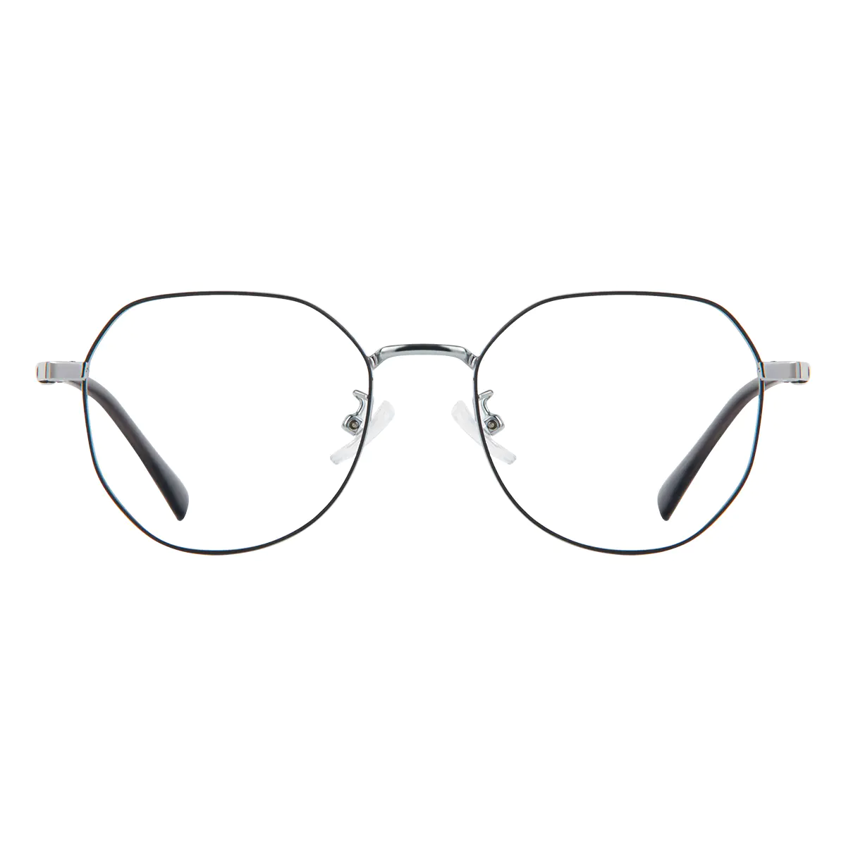 Square Black Silver Eyeglasses