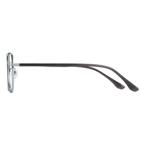 Square Black Silver Eyeglasses