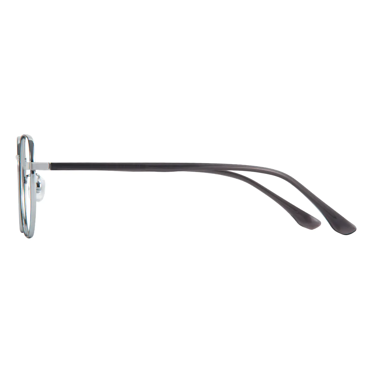 Square Black Silver Eyeglasses