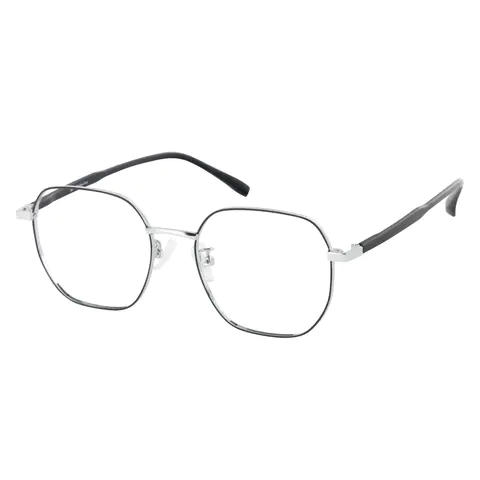 Square Black Silver Eyeglasses