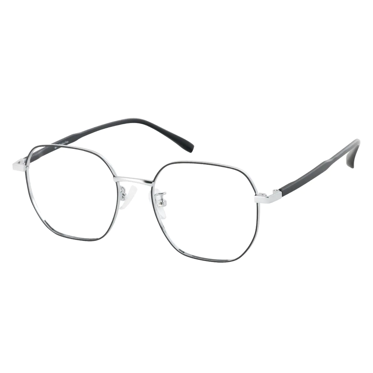 Square Black Silver Eyeglasses