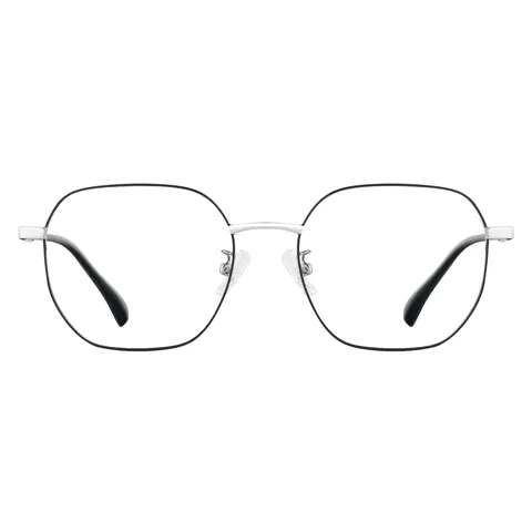 Square Black Silver Eyeglasses