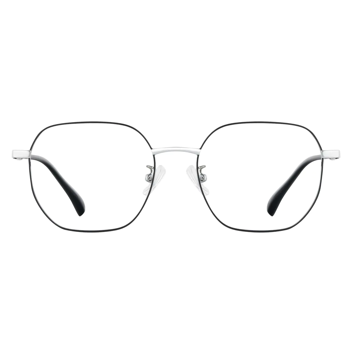 Square Black Silver Eyeglasses