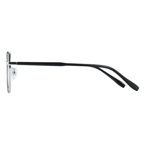 Square Black Silver Eyeglasses
