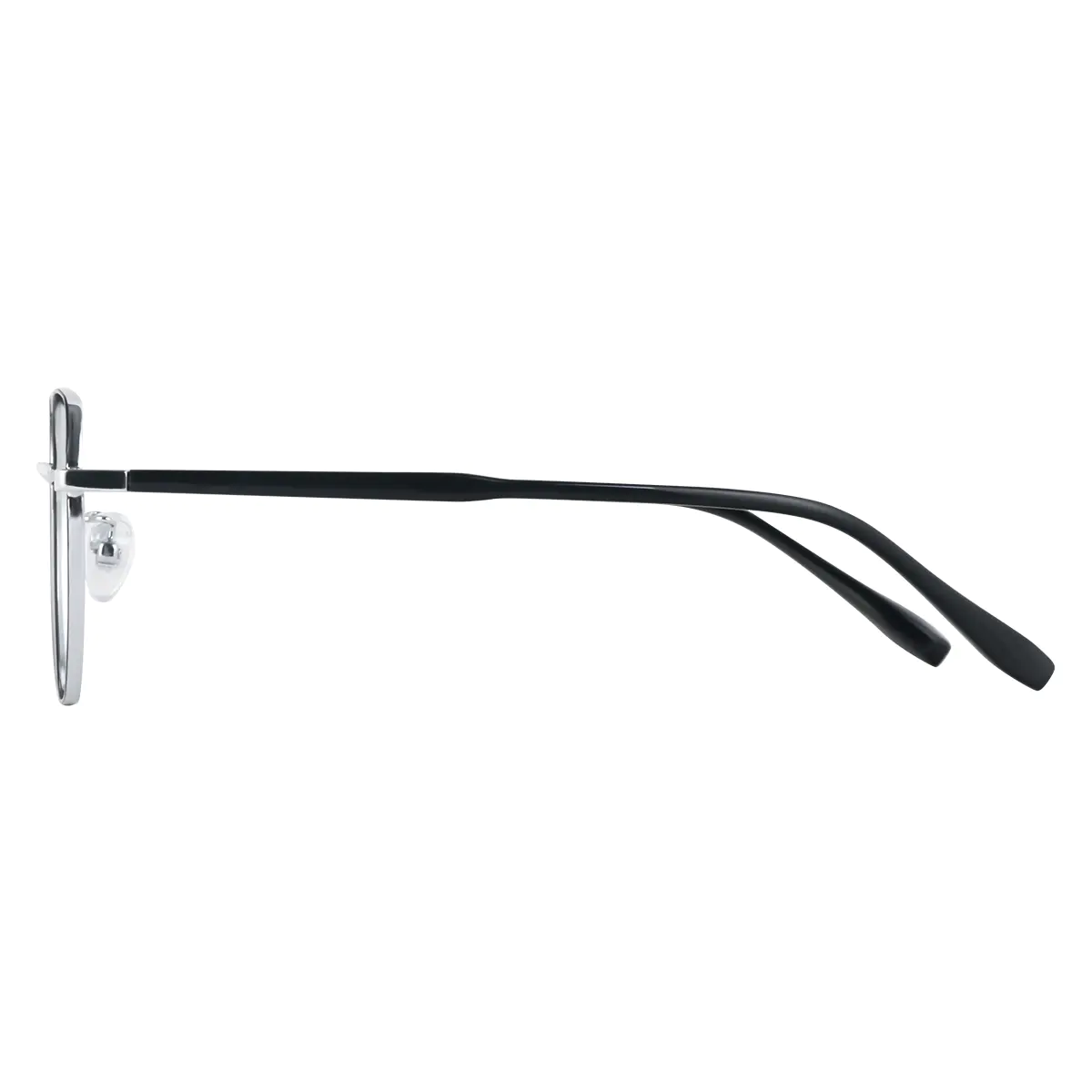 Square Black Silver Eyeglasses