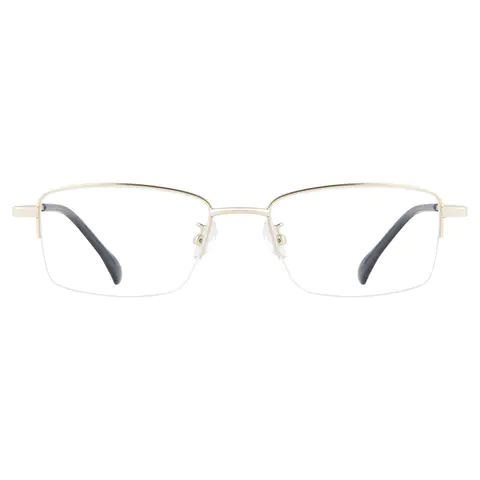 Rectangle Gold Eyeglasses