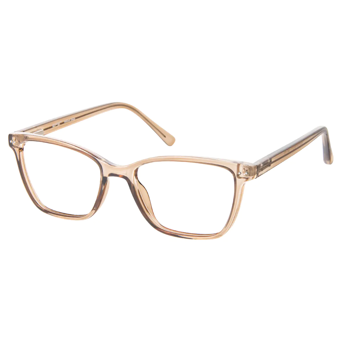 Rectangle Transparent Amber Eyeglasses
