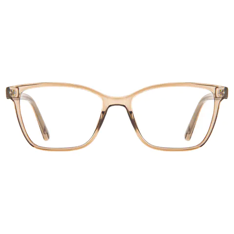 Rectangle Transparent Amber Eyeglasses