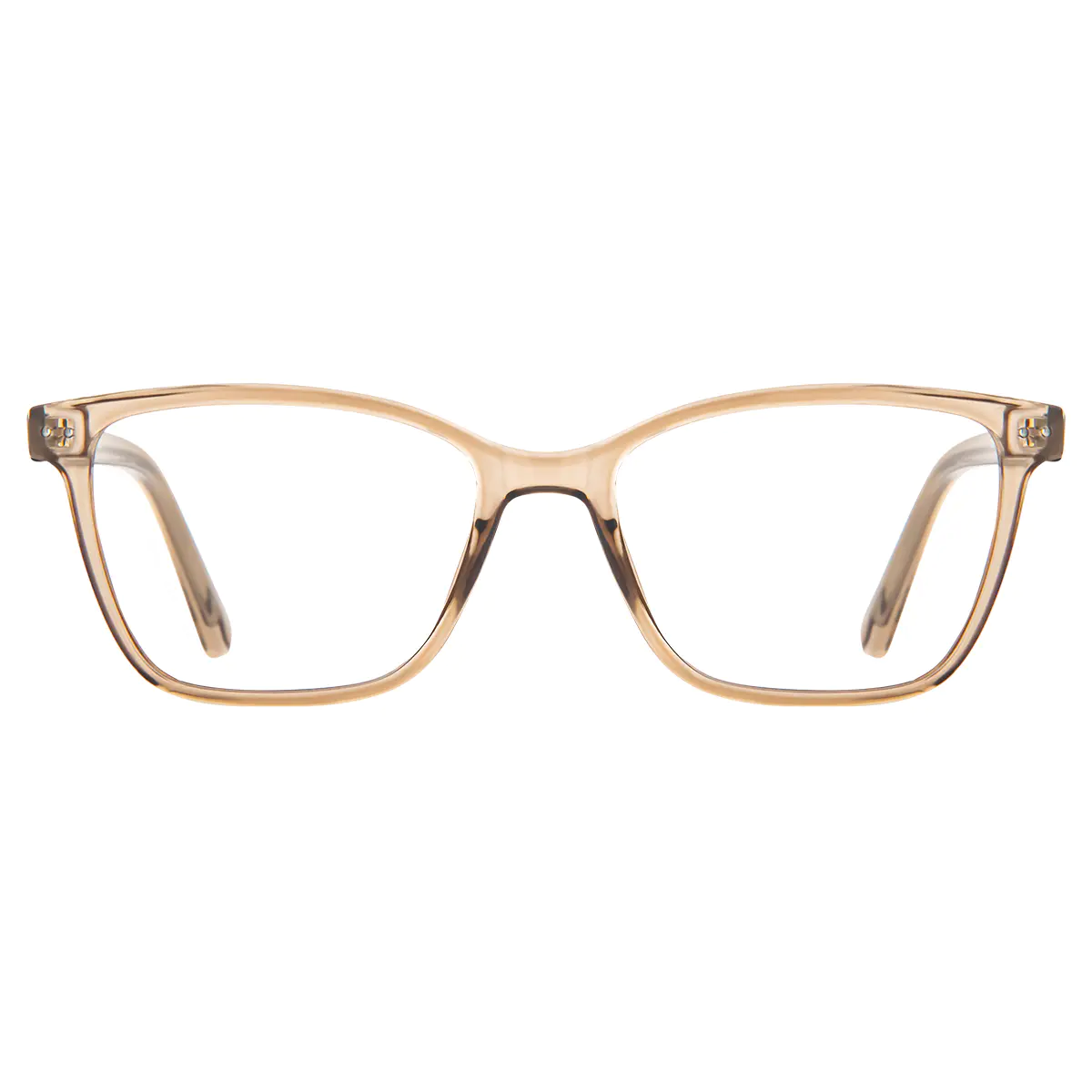 Rectangle Transparent Amber Eyeglasses