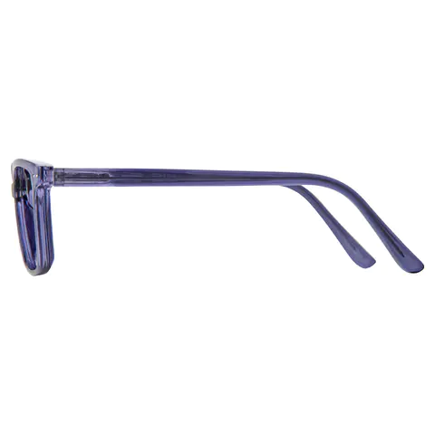 Rectangle Transparent Purple Reading Glasses